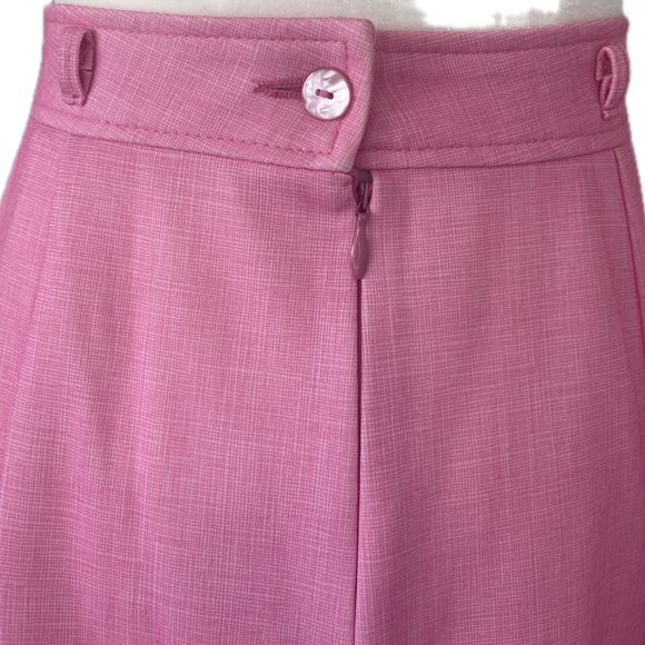 Vintage 70s 80s TanJay Pink Mid-length Above Knee A-line Skirt XS - Picture 6 of 11